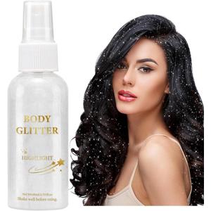 MAEPEOR Body Glitter Spray 4 Colors Quick-Drying and Non-Sticky Body Glitter Spray Moisturizing Bronze Body Shimmer for Face Hair Body (80ML, 11)