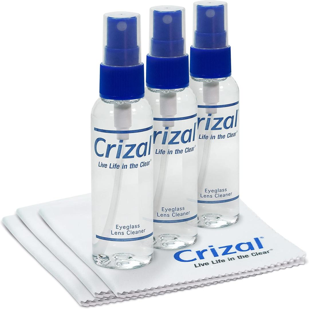 Crizal Lens Cleaning Kit 3 Cloths +3 Solutions Designed & Tested for AR-Coated Lenses Complete AR Lens Care System