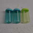 The First Years Squeeze & Sip Toddler Straw Cups - Squeezable Transition Sippy Cup with Silicone Straw - Toddler Feeding Supplies - 7 Oz - 3 Count - Ages 6 Months and Up (Green/Teal)
