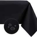 Aironment Rectangle Tablecloth Water and Stain Resistant Washable Table Cloth Selected Wrinkle Free Polyester Table Cover for Dining, Parties, Camping (60 x 84 Inch, Black)