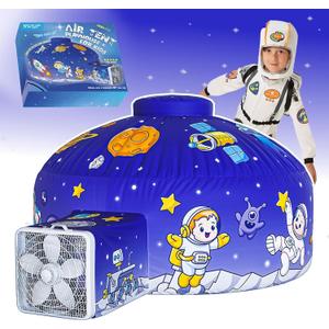 Skywin Inflatable Air Tent for Kids (77 x 50), Perfect for Social or Solo Imaginative Play, Blow Up Tent, Sets Up and Stores Away in Seconds, Toddler Playhouse (Fan NOT Included) (Space Blue)