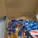 Sosation 24 Sets Gun Party Supplies for Boys Girls 72 Pcs Gun Party Favors Two Team War Birthday Pack Safety Glasses Face Mask Wrist Belt Band Accessories Children Kids Toy Bulk(Blue and Orange)