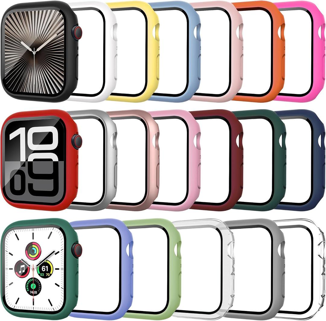 20 Pack Case for Apple Watch Series 11/10 42mm with Tempered Glass Screen Protector, Shockproof Hard PC Protective Cover, All-Around Bumper Compatible with iWatch S11/10 42mm