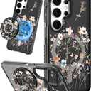 Lotadilo Cute Case for Samsung Galaxy S26 Ultra for Women Girls - Funny Dried Flower Design Compatible with Magsafe Magnetic Ring Holder Kickstand Fashion TPU Phone Covers