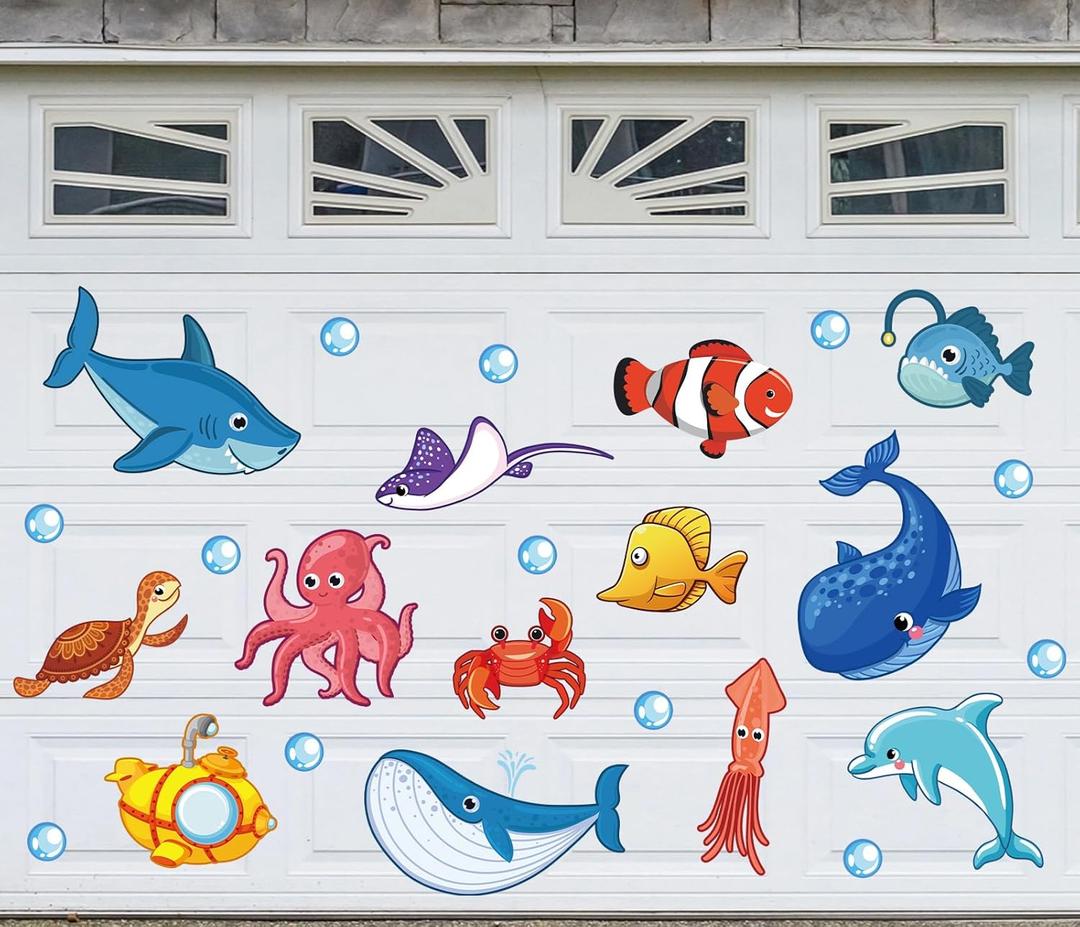 Summer Garage Decoration Magnet Stickers Ocean Animal Refrigerator Decals for Summer Home Party Room Garage Door Car