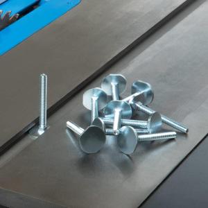 POWERTEC Table Saw Miter T Track Bolts, 1/4"-20, 2" Long Miter T Slot Bolts for Miter T Track, Table Saw, Router Table, Featherboard, Fits 3/4" x 3/8" Miter T-Slot, 10PK (71614)