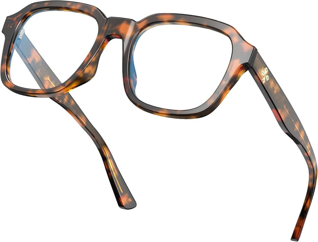 VISOONE Oversized Square Blue Light Blocking Glasses Fashion Computer Eyewear for Women and Men BENNETT (Coco Tortoise)