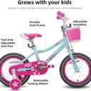 JOYSTAR Paris Girls Bike for Ages 3-8 Years Old, 14 16 18 Inch Kids Bike with Training Wheels, Basket and Handbrake, Multiple Colors