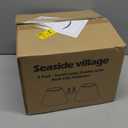 Seaside village Small Lamp Shades for Table Lamp, Natural Linen Lamp Shades Set of 2, 5.5" Top x 10" Bottom x 6.6" High, Brown Burlap Lampshade Replacement, Spider, Bulb Clip Adapters Included