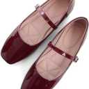 TN TANGNEST Leather Flats for Women Comfortable Square Toe Slip On Flats Soft Work Flats Retro Mary Jane Flats