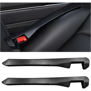 Augeny Car Seat Gap Filler Set of 2, Leather Car Seat Side Gap Filler to Fill The Gap Between Seat and Console, Universal Car Gap Filler Fit Car SUV Truck, Car Accessories (Black)