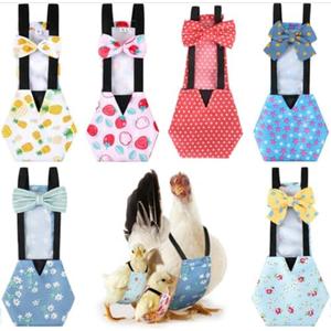 DoubleFill 5 Pcs Washable Chicken Diapers Reusable Pet Diaper with Bow Tie for Pet Ducks Hens Goose Clothes Poultry Nappies Waterproof Adjustable for Hen Rooster Chicken(Classic,M)