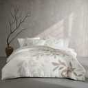 Calvin Klein - Queen Duvet Cover Set, Soft Cotton Bedding with Matching Shams, Floral Bed Essentials, Oeko-Tex Certified (Shadow Branches Beige, Queen)