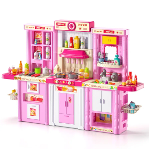 Lucky Doug Play Kitchen Toys for Toddler Kids, Play Kitchen Set Includes Toy Kitchen Accessories for Pretend Play, Kids Kitchen Playset Toys