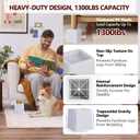 Heavy Duty Bed Risers - Set of 4 Adjustable Furniture Risers, Elevation Heights of 3, 5 & 8 Inches, Supports Up to 1,300 lbs for Bed, Couch, Table & Chair(White)