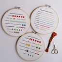 Bonroy Beginners Embroidery Practice kit 3 Sets to Learn 30 Different Stitches for Craft Lover Hand Stitch with Embroidery Fabric with Skill Techniques