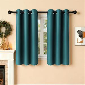 Room Darkening Curtains 45 Inch Length for Bedroom Living Room, Insulated Thermal Grommet Curtain Drapes, Blackout(60-90%,Not 100%) Window Treatment Decor, 2 Panels, 35x45, Sapphire