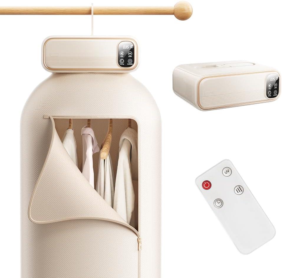 Portable Clothes Dryer, Mini Laundry Dryers with Remote Control, Portable Dryer for Apartments, RVs, Hotels, Small Spaces, Great for drying underwear, socks, swimwear for travel, no wrinkles