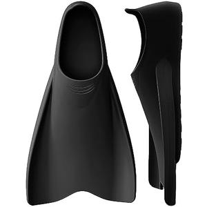 W WSTOO Streamlined Swimming Fins,Training Short Flippers,Silicone Swimming Flippers for Kids Adults Men and Women for Swimming Snorkeling and Diving (Size 10.5-12/ 43-45)