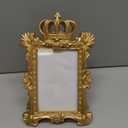 ULTNICE Vintage Golden Crown Resin Photo Frame Decorative Picture Frame with Kickstand for Tabletop and Wall Display Ideal for Weddings and Anniversaries 5.7 Inch