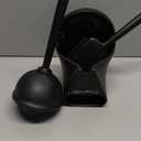 Toilet Plunger and Brush Set, Silicone Toilet Brush and Plunger with Holder for 5.7-inch Toilet Drain, 2-in-1 Toilet Brush Plunger Combo with Caddy Stand (Black)