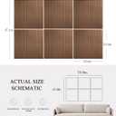 ARPEOTCY 6 Pack Square Felt Acoustic Panels for Walls, Brown Sound Absorbing Panels, Decorative Wall Panels for Office Bedroom, Noise Reducing, Wide Narrow Stripes Pattern Design, 23.6x23.6in