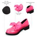 Loafers for Women with Bow, Casual Patent Leather Flat Shoes | Casual Slip-On Patent Leather Flat Shoes that are Comfortable for Walking, Driving, Dressy, and Other Daily Wear 39