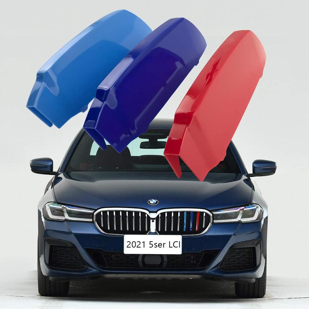 Lanyun Compatible with bmw G30 G31 2021 5 series LCI grill color grill stripes trims fit 530i sedan 530i xDriver 530e with 8 Beam kidney grille