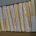 50pcs White Paper Hand Fan Bamboo Folding Fan Handheld Wedding Fans Folded Fan for Bridal Dancing Party Favors Church Home Office Decoration Gift DIY Supplies Stage Props