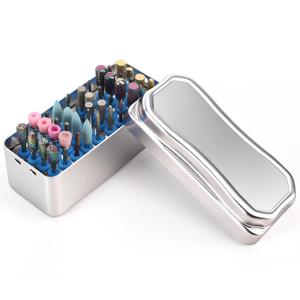 BQAN Nail Drill Bit Holder & Sterilization Box, with 40 Holes Drill Bits Organizer For Nail Art Accessories Manicure Sterilization
