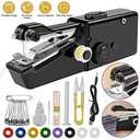 Handheld Sewing Machine, Mini Sewing Machine for Adults Fast Stitching with Sewing Kits Suitable for Clothes, Jeans, Home DIY, Travel (Black)