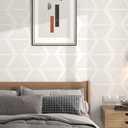 Modern Peel and Stick Wallpaper Striped 17.3''197'' Geometric Wallpaper Beige and White Wall Paper Boho Self Adhesive Removable Wallpapers Bedroom Contact Paper for Cabinets and Drawers Decor Vinyl