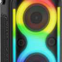 Bluetooth Speaker 160W Loud Wireless Outdoor Portable Big Powerful Deep Bass Sound TWS Large Home Party Speakers with Subwoofer LED Lights (Black)