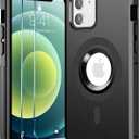 Magnetic for iPhone 12 Case,iPhone 12 Pro Case[Compatible with Magsafe][Military Drop Protection] [2 Pcs Glass Screen Protector] Shockproof Phone Case,Black