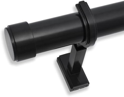 BlastHome® Luxury Fixed Length Curtain Rod, 19 ft, Tuxedo Black
1 1/4" Rod Set, Non-Adjustable, Extra Long, 4 Rods Connect, Seamless Look, Designer Brackets Hide Mounting Screws, End Caps