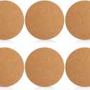 Boao 6 Pcs 8 Inch Round Absorbent Cork Coasters Wooden Cork Plant Coasters for Home, Drinks Coffee Table Dining Wooden Table Desk