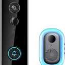 LWOHSI Wireless Doorbell,Battery-Powered Door Bell with 2K HD Security Camera,Tuya App Instant Alerts,Motion Detection,Night Vision,Two-Way Talk,180 Degree Head to Toe View for Home, Apartment