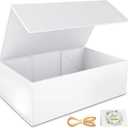 White Gift Box, 9.5x6x3'' Gift boxes for Presents with Lids Magnetic Closure Rectangle Collapsible for Bridesmaid Proposal Box, Wedding, Christmas, Halloween, Birthday Gift Packging