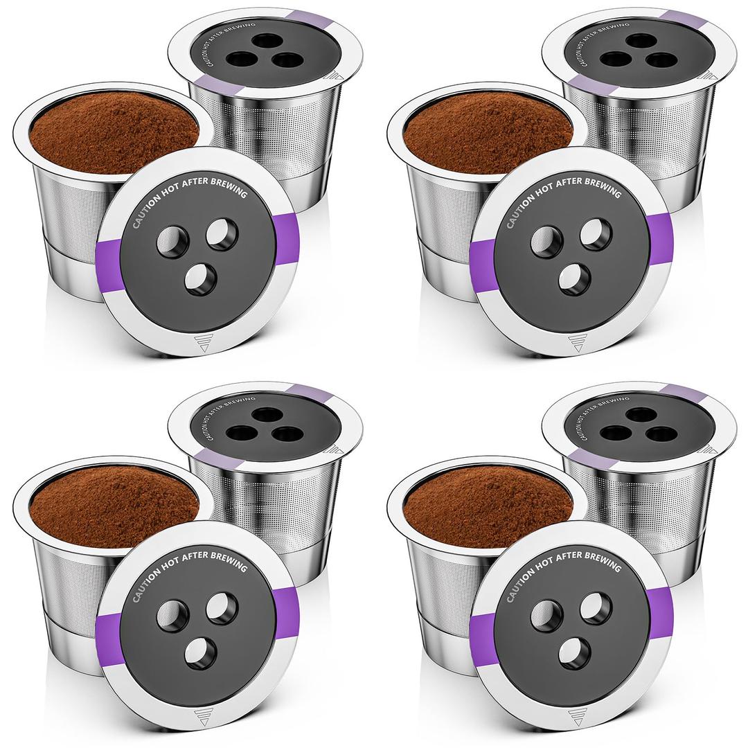Stainless Steel Reusable Coffee Pods with 3 Holes, For Compatible with Ninja Coffee Maker, compatible with Ninja Coffee Makers (CFP201, CFP300, CFP301, CFP305, CFP307, CFP400) (2)