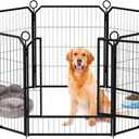 Large Adjustable Dog Playpen, 8 Panels at 32" Height with Gate, Ideal for Medium and Large Dogs, Convenient Storage, Versatile Layout for Indoor Spaces, Yards, and Camping Adventures, Black 