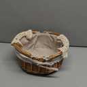 Wicker Basket with Handles, Woven Willow Storage Basket for Picnic,Decoration,Gift,Wedding (Beige Lace)