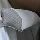 Bedluxe Wedge Pillow Headboard, 3PCS Orthopedic Bed Wedge Pillows Set for After Surgery, Adjustable Pillow Wedge for Acid Reflux&Back Pain Relief, Sleeping, Back Pillow for Bed Sitting Up, White/Grey, Adjustable 9&12 Inch + 1 Head Pillow