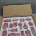 Glass Bud Vases Set of 16 - Pink Assorted Small Mini Glass Vases for Flowers, Crystal Vintage Vase Set, Bulk Centerpieces for Table Dcor, Wedding, Home and Events (Pink, 16 Pcs)