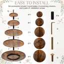 Funnymoom 5 Tier Large Round Cupcake Stand for 100 Cupcake Rustic Cupcakes Tower 360° Rotatable Wooden Cupcakes Holder Table Display Dessert Stand for Birthday Graduation Baby Shower Wedding 20.9''