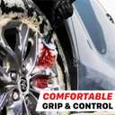 Maxshine Wheel & Rim Brush 10 Large Soft Bristle PP Material with Comfort Grip & Knuckle Guard Scratch-Free Wheel Cleaning Brush Universal Car Detailing Tool for Rims & Tires