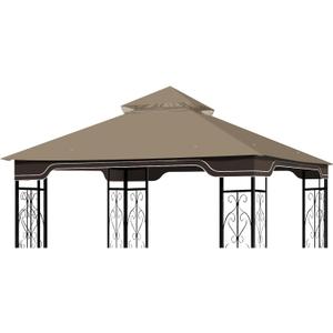 10x12 Gazebo Canopy Replacement for 10 x 12 Regency II Patio Gazebo Model L-GZ798PST,A101004104,A101004105 (Khaki)