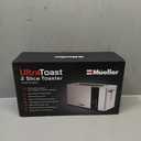 Mueller UltraToast Full Stainless Steel Toaster 4 Slice, Long Extra-Wide Slots for Bagels and Waffles, 6 Browning Levels, LED Display, Cancel/Defrost/Reheat Functions & Removable Tray, Kitchen Gadgets
