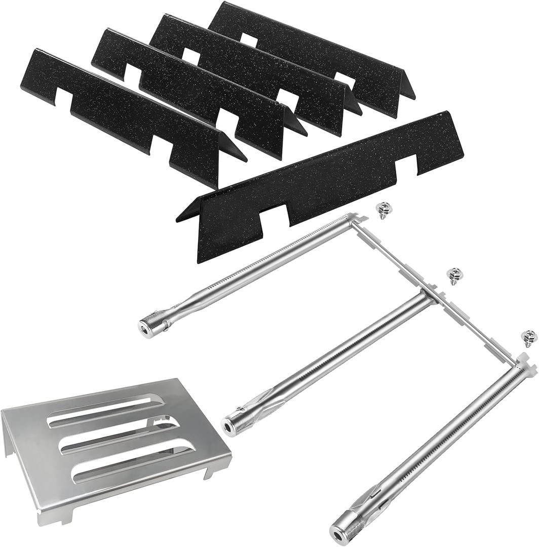 Grill Parts for Weber Spirit II & GS4 Spirit II 300 Series with Front Control Model Year 2017 and Newer, 15.3" Upgraded 7636 Flavorizer Bars, 67060 Heat Deflector, 69787 Grill Burner