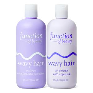 Function of Beauty Wavy Hair Shampoo & Conditioner Set - Sulfate-Free Shampoo & Conditioner Duo for Natural Wavy Texture - Lightweight, Anti-Frizz, Strengthening & Hydrating - Hair Care Products