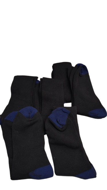Men's Socks, 6 Pairs, Black, Warm, OneSize
